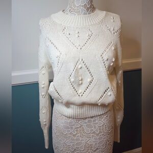 Loft Textured Knit Sweater with Bobble Detail